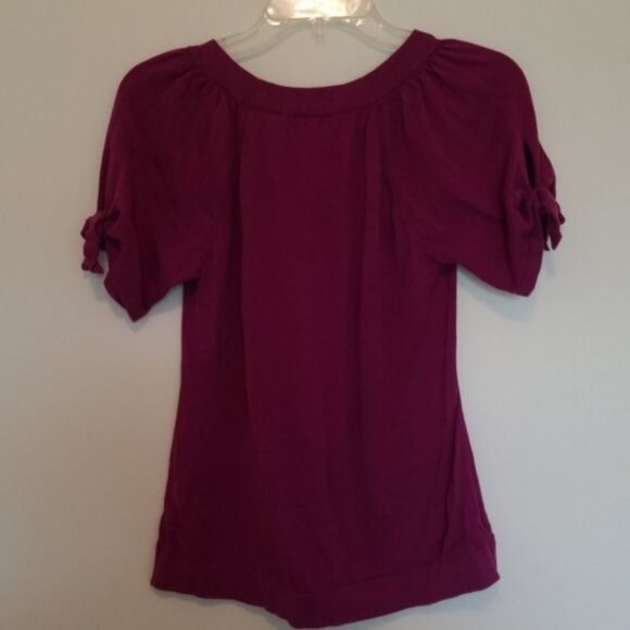 Banana Republic Top Short Sleeve Sweater Purple WOMEN'S  WOMAN'S SIZE Medium - Picture 4 of 8